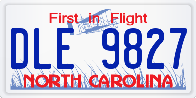NC license plate DLE9827