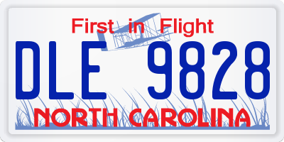 NC license plate DLE9828
