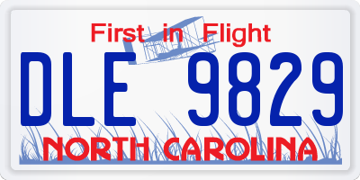 NC license plate DLE9829