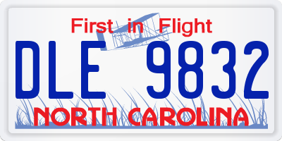 NC license plate DLE9832