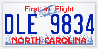 NC license plate DLE9834