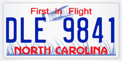 NC license plate DLE9841