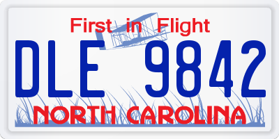 NC license plate DLE9842