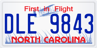 NC license plate DLE9843