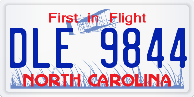 NC license plate DLE9844