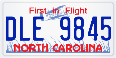 NC license plate DLE9845