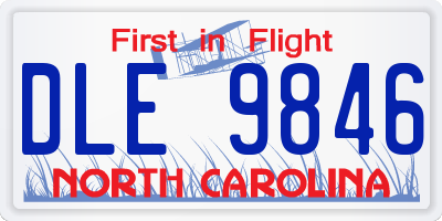 NC license plate DLE9846