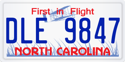 NC license plate DLE9847