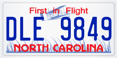NC license plate DLE9849