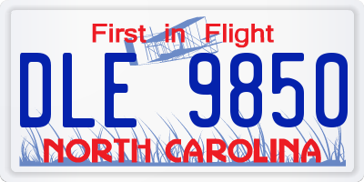 NC license plate DLE9850
