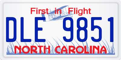 NC license plate DLE9851