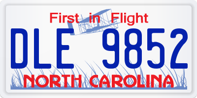 NC license plate DLE9852