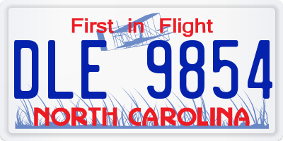 NC license plate DLE9854