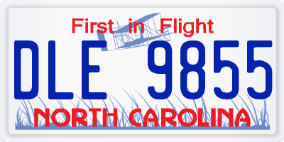 NC license plate DLE9855