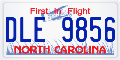 NC license plate DLE9856