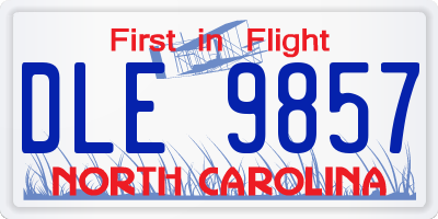 NC license plate DLE9857