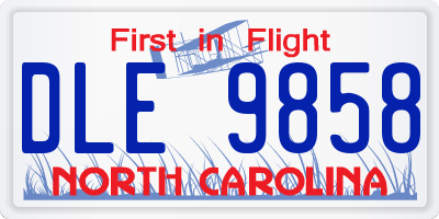 NC license plate DLE9858