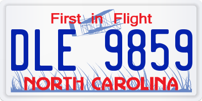 NC license plate DLE9859