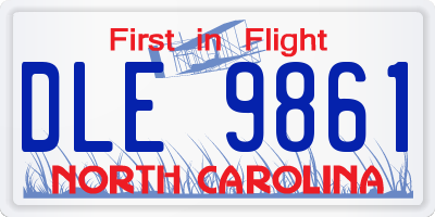 NC license plate DLE9861