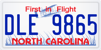 NC license plate DLE9865