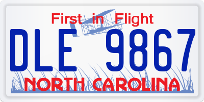NC license plate DLE9867