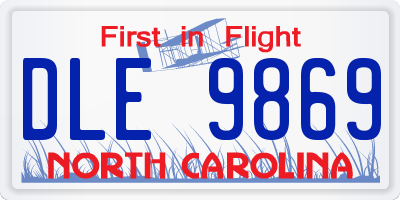 NC license plate DLE9869