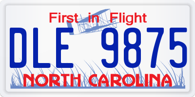NC license plate DLE9875
