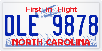 NC license plate DLE9878
