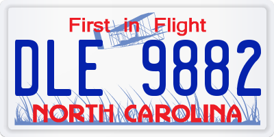 NC license plate DLE9882