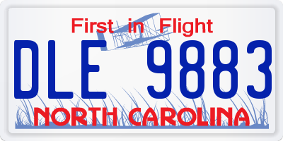 NC license plate DLE9883