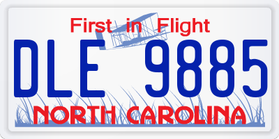 NC license plate DLE9885