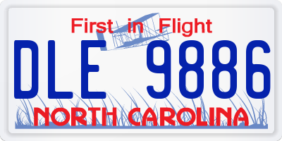 NC license plate DLE9886