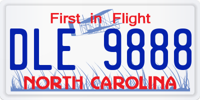 NC license plate DLE9888