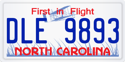 NC license plate DLE9893