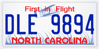 NC license plate DLE9894