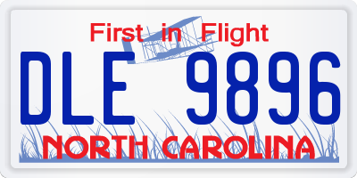 NC license plate DLE9896