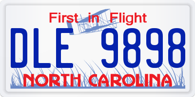 NC license plate DLE9898