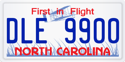 NC license plate DLE9900