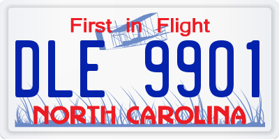 NC license plate DLE9901