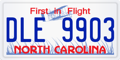 NC license plate DLE9903