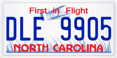 NC license plate DLE9905