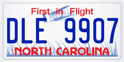 NC license plate DLE9907