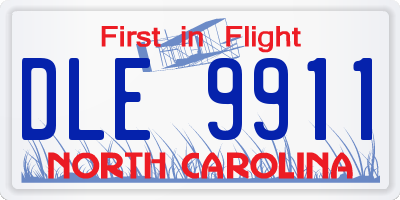 NC license plate DLE9911