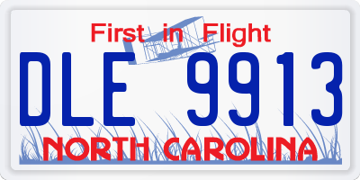 NC license plate DLE9913