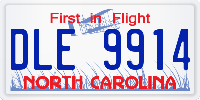 NC license plate DLE9914