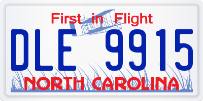 NC license plate DLE9915