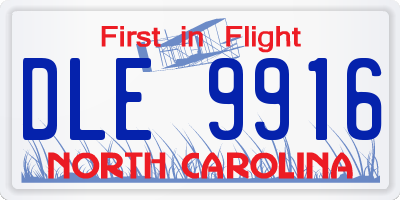NC license plate DLE9916
