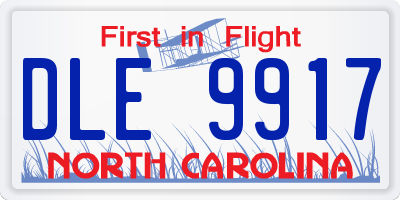 NC license plate DLE9917