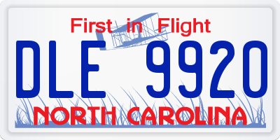 NC license plate DLE9920