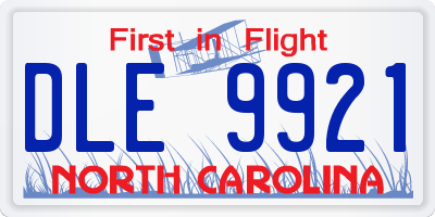 NC license plate DLE9921